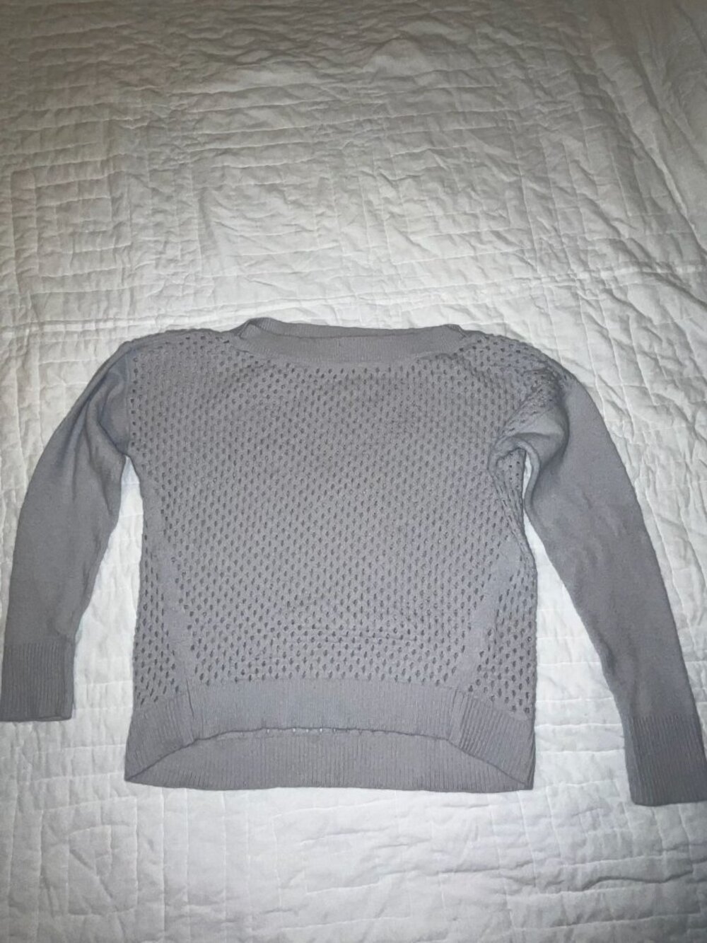 Banana Republic Womens Medium Gray Textured Knit Sweater With Ribbed Hem & Cuffs